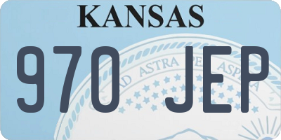 KS license plate 970JEP