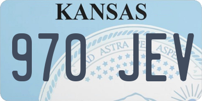 KS license plate 970JEV