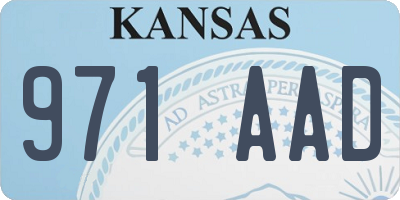 KS license plate 971AAD