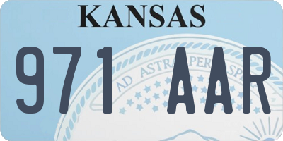 KS license plate 971AAR