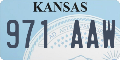 KS license plate 971AAW
