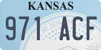 KS license plate 971ACF