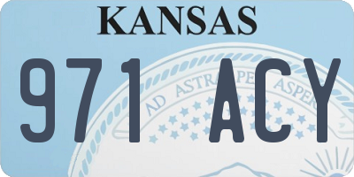 KS license plate 971ACY