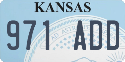 KS license plate 971ADD