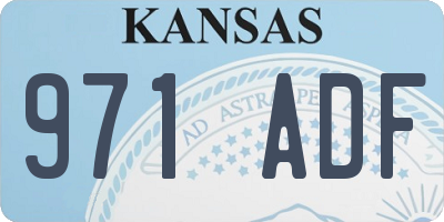KS license plate 971ADF