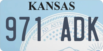 KS license plate 971ADK