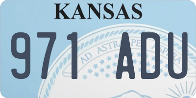KS license plate 971ADU