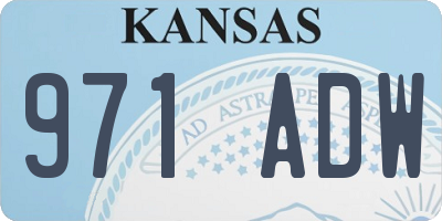 KS license plate 971ADW