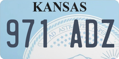 KS license plate 971ADZ