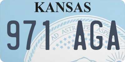 KS license plate 971AGA