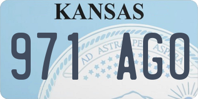 KS license plate 971AGO