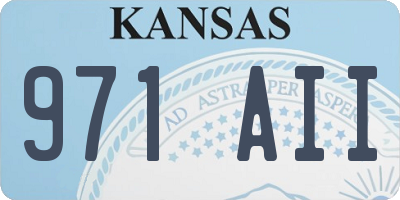 KS license plate 971AII