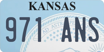 KS license plate 971ANS