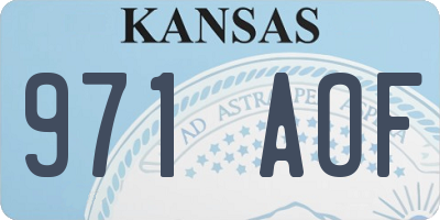 KS license plate 971AOF
