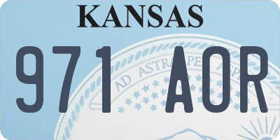 KS license plate 971AOR