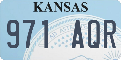 KS license plate 971AQR