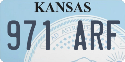 KS license plate 971ARF