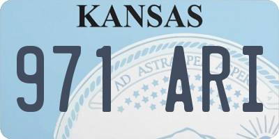 KS license plate 971ARI