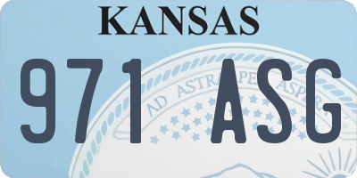 KS license plate 971ASG