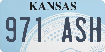 KS license plate 971ASH
