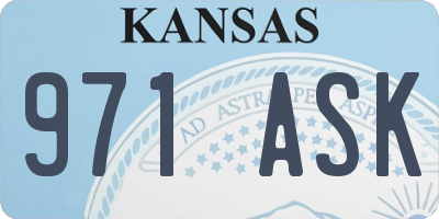 KS license plate 971ASK