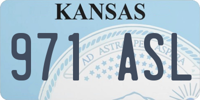KS license plate 971ASL