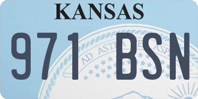 KS license plate 971BSN