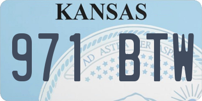 KS license plate 971BTW