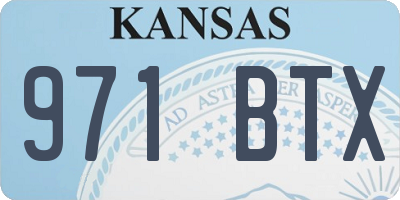KS license plate 971BTX