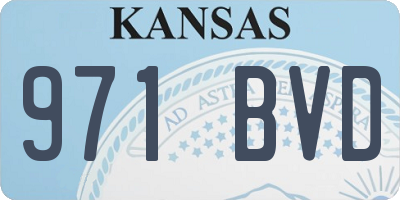 KS license plate 971BVD