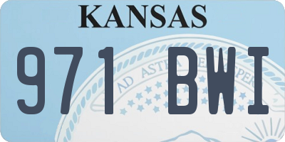 KS license plate 971BWI