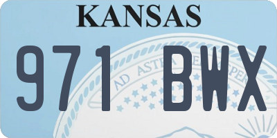 KS license plate 971BWX