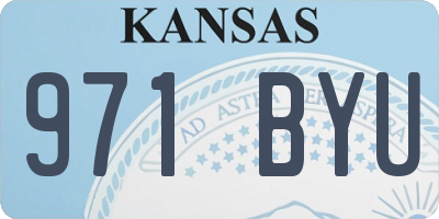 KS license plate 971BYU