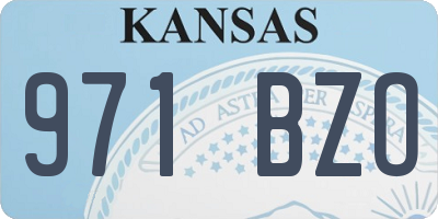 KS license plate 971BZO