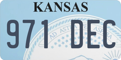 KS license plate 971DEC