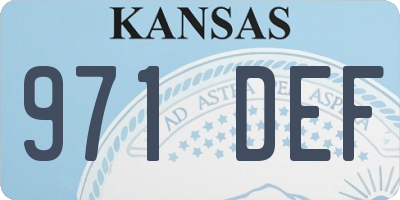 KS license plate 971DEF