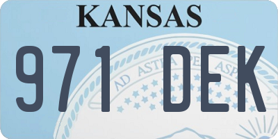 KS license plate 971DEK