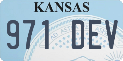 KS license plate 971DEV