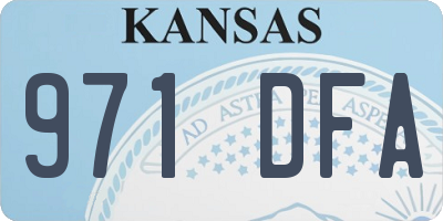 KS license plate 971DFA