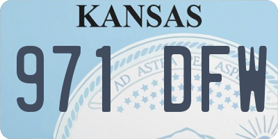 KS license plate 971DFW