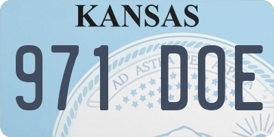 KS license plate 971DOE