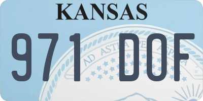 KS license plate 971DOF