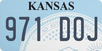 KS license plate 971DOJ