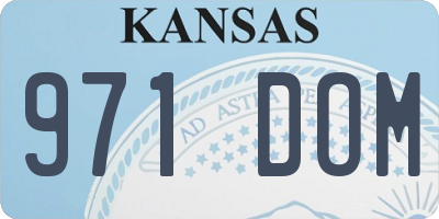 KS license plate 971DOM