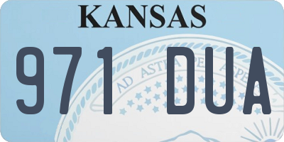 KS license plate 971DUA