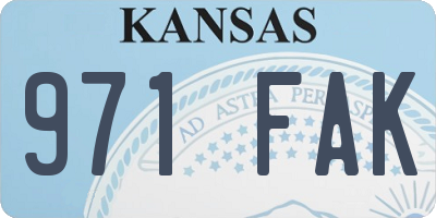 KS license plate 971FAK