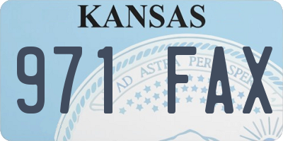 KS license plate 971FAX