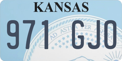 KS license plate 971GJO