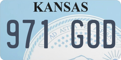 KS license plate 971GOD