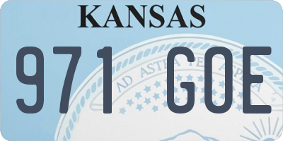 KS license plate 971GOE
